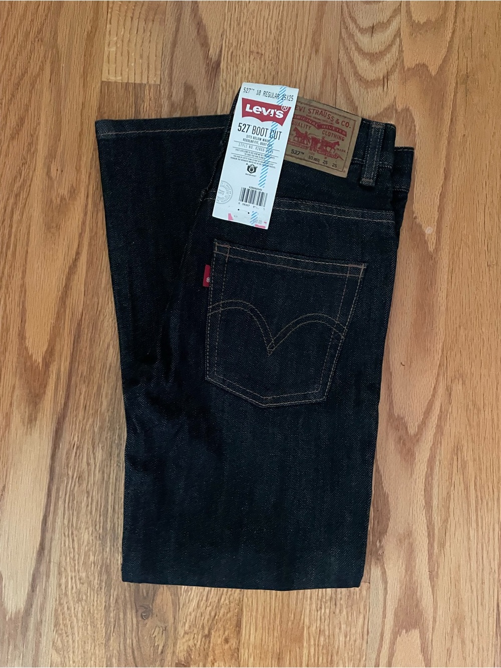 Levi's Boys’ Size 10 Regular 527 Boot Cut Jeans - Dark Blue